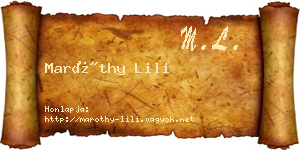 Maróthy Lili névjegykártya